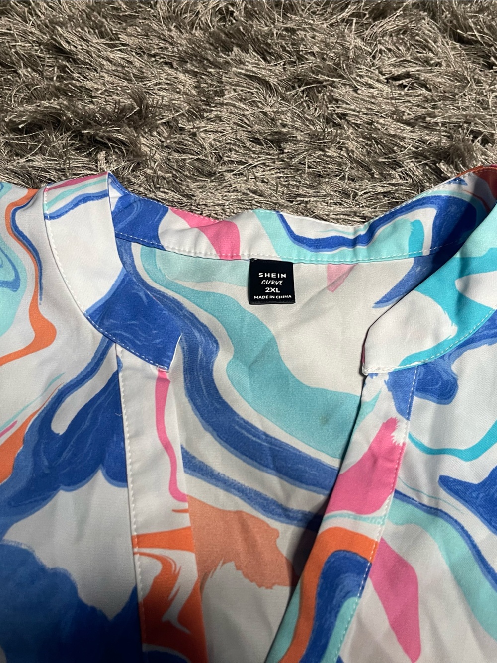 Bandolino Multicolor Swirl One-Piece Bodysuit - Blue, Pink, Teal & Orange